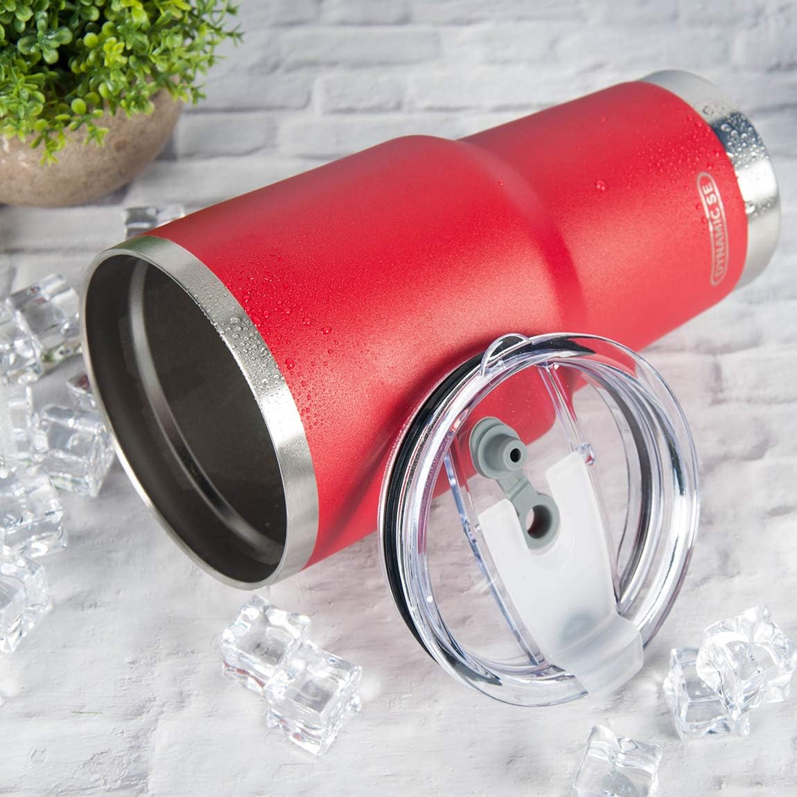 D·S 30oz Blue Tumbler Stainless Steel Double Wall Vacuum Insulated Mug with Straw and Lid, Cleaning Brush for Cold and Hot Beverages