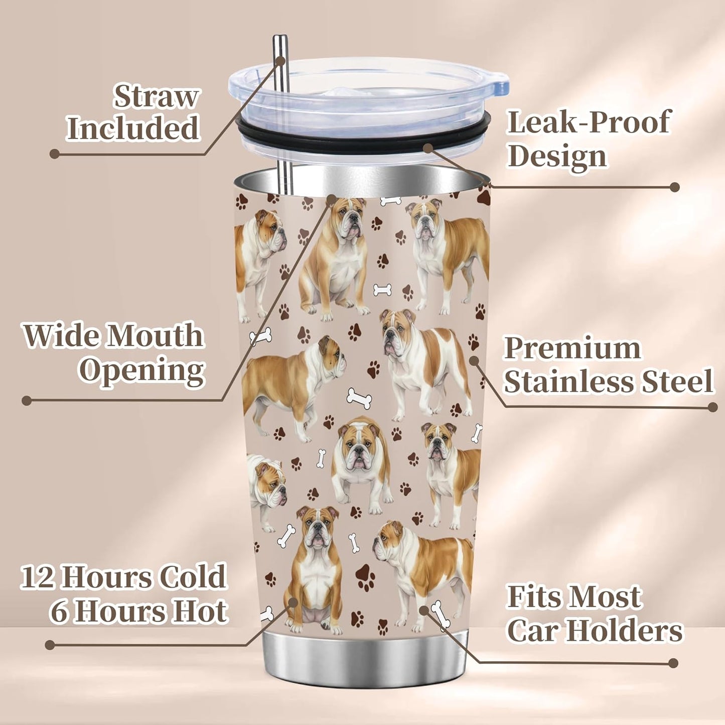 Beagle Gifts for Women Men, 40oz Stainless Steel Insulated Tumbler Travel Cup Mug, Funny and Unique Beagle Gifts for Dog Lover - Colors B