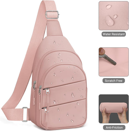Tuwubi Crossbody Bags for Women, Sling Bag for Men, Small Hiking Backpack Anti Theft Lightweight for Outdoors Travel (M, Black)
