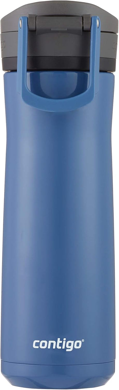 Contigo Jackson Chill 2.0, Vacuum-Insulated Stainless Steel Water Bottle with Secure Lid, Leak-Proof Travel Friendly, 20oz Capacity, Blueberry Color, Keeps Drinks Cold for 12 Hours