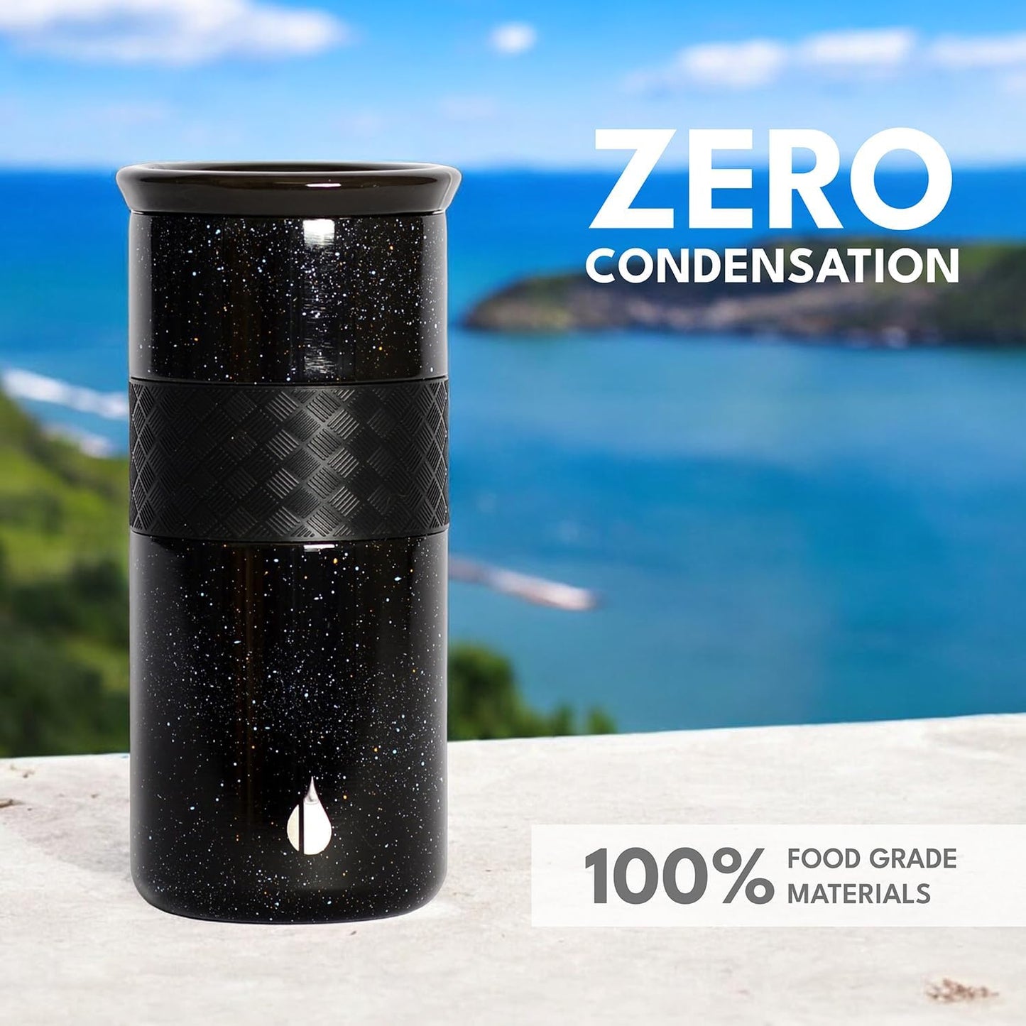 Elemental Artisan Insulated Tumbler, Triple Wall Coffee Travel Mug, Reusable Stainless Steel Coffee Tumbler with Ceramic Lid, Thermal Coffee Cups for Hot (6 Hrs) & Cold (18 Hrs), 16oz - Forest Green