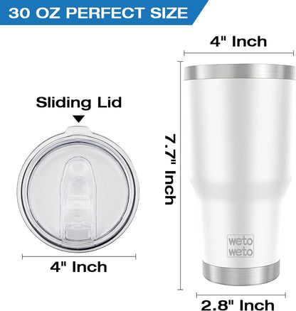 WETOWETO 30oz Tumbler with Lid, Stainless Steel Vacuum Insulated Water Coffee Tumbler, Double Wall Powder Coated Travel Mug Thermal Cup for Home Outdoor (Navy Blue, 1 Pack)
