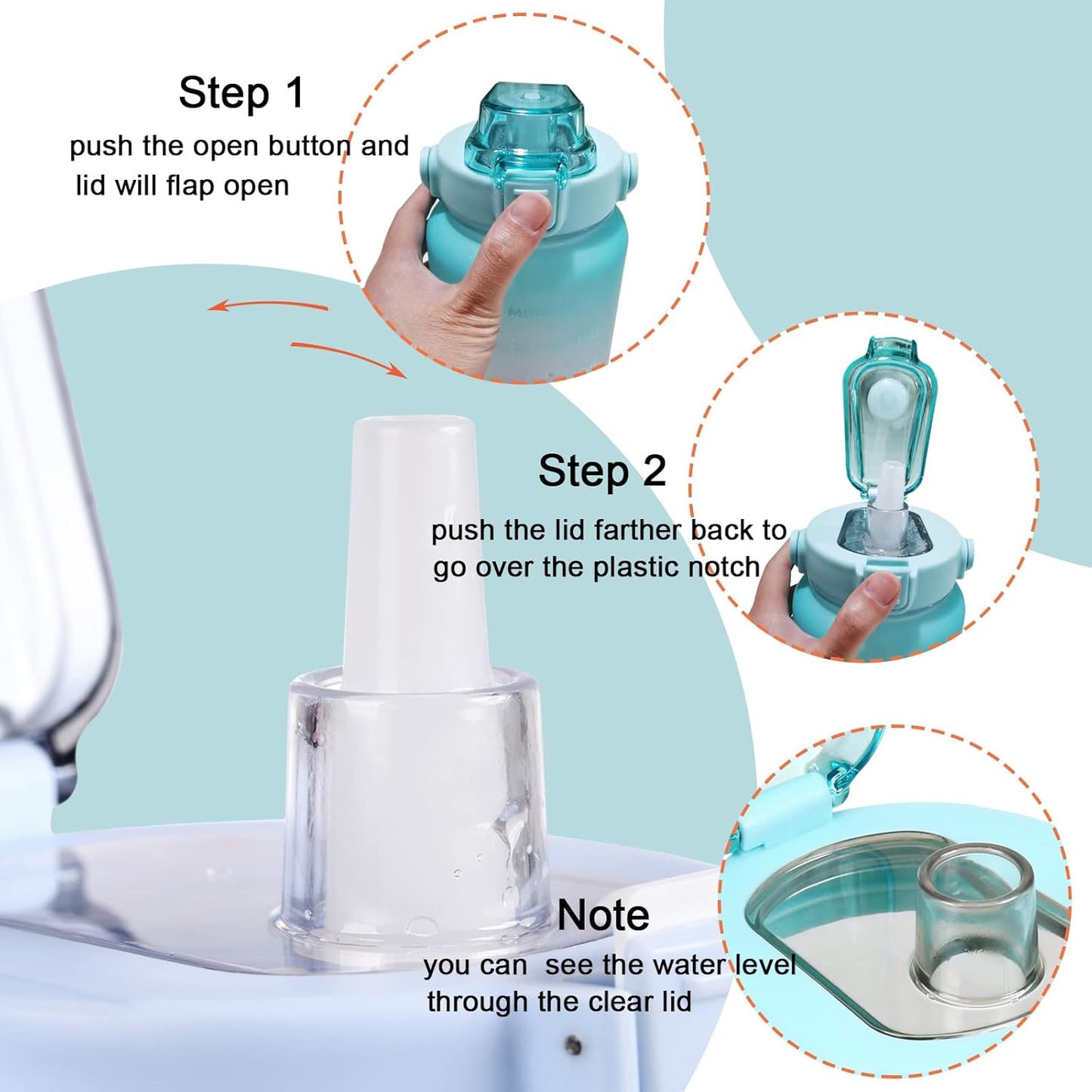 Large Motivational Water Bottle with Straw Time Marker BPA Free for Sport and Fitness (Pink Blue, 64 Oz / Half Gallon)