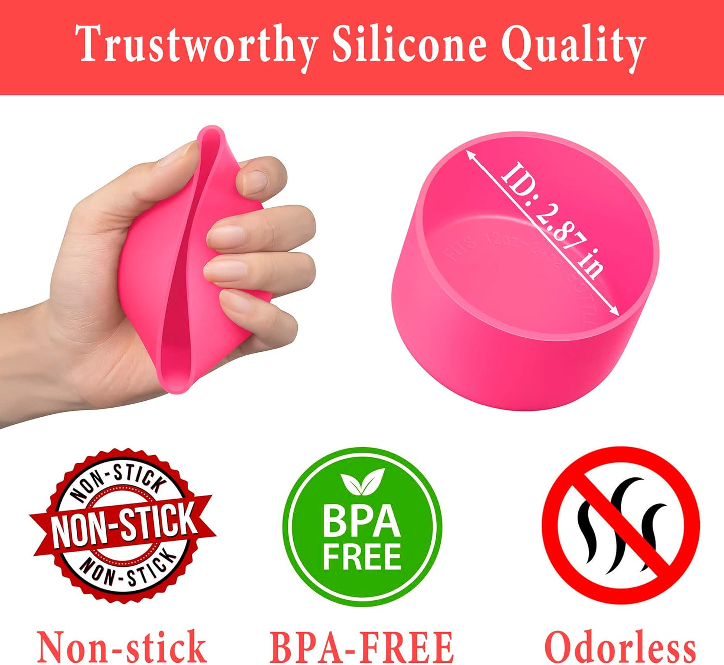 KTKUDY 2Pcs Silicone Boot for Stanley Quencher Tumbler 30 oz 40 oz & IceFlow 20 oz 30 oz & Fit Owala Freesip Water Bottle & Fit Hydro Flask & More - Cup Bottom Accessories Fit Stanley Cup