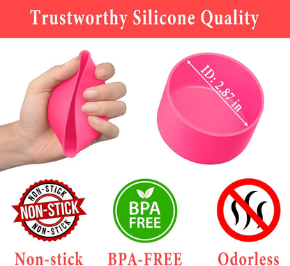 KTKUDY 2Pcs Silicone Boot for Stanley Quencher Tumbler 30 oz 40 oz & IceFlow 20 oz 30 oz & Fit Owala Freesip Water Bottle & Fit Hydro Flask & More - Cup Bottom Accessories Fit Stanley Cup