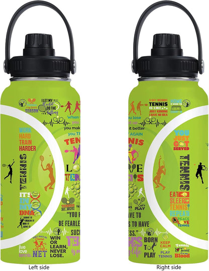 Pickleball Water Bottle 32oz Stainless Steel Insulated Vaccum with Lid, Pickleball Gifts for Pickleball Players, Pickleball Lovers, Women Girls Ladies