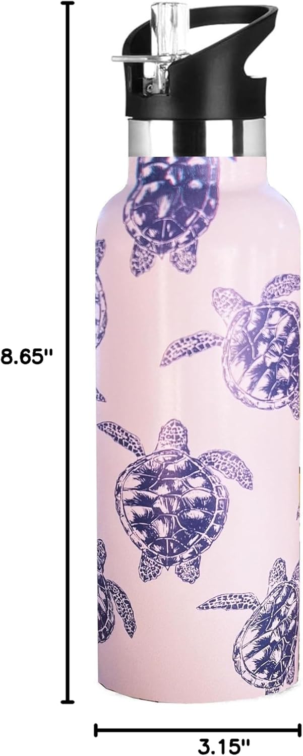 Pickleball Gifts,Pickle Water Bottle with Straw Lid Insulated Stainless Steel Travel Mugs for Sport Gym Outdoor 20oz