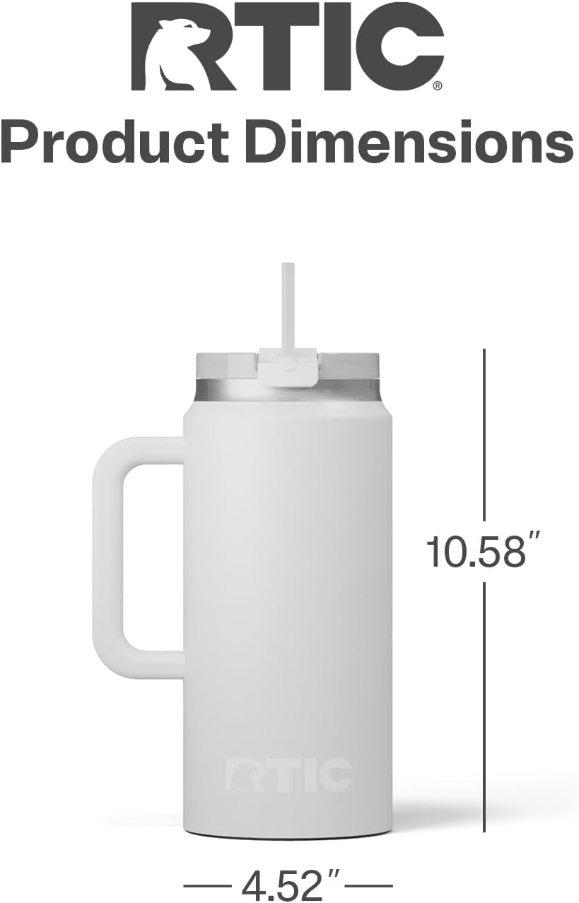 64oz Road Trip Tumbler, Insulated, Ceramic Lined, Cool Grey