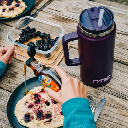 64oz Road Trip Tumbler, Insulated, Ceramic Lined, Cool Grey