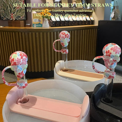 Sugar Skull Straw Cover Caps for Halloween Spooky Stanley Cup