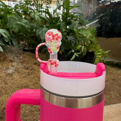 Sugar Skull Straw Cover Caps for Halloween Spooky Stanley Cup