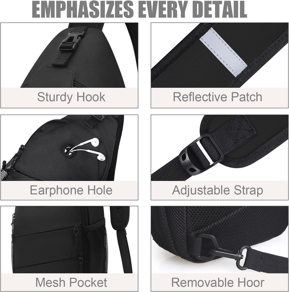 Crossbody Bags for Women Men Trendy Sling Bag Backpack Casual Chest Bag with Convertible Shoulder Strap