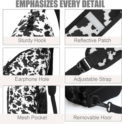 Crossbody Bags for Women Men Trendy Sling Bag Backpack Casual Chest Bag with Convertible Shoulder Strap