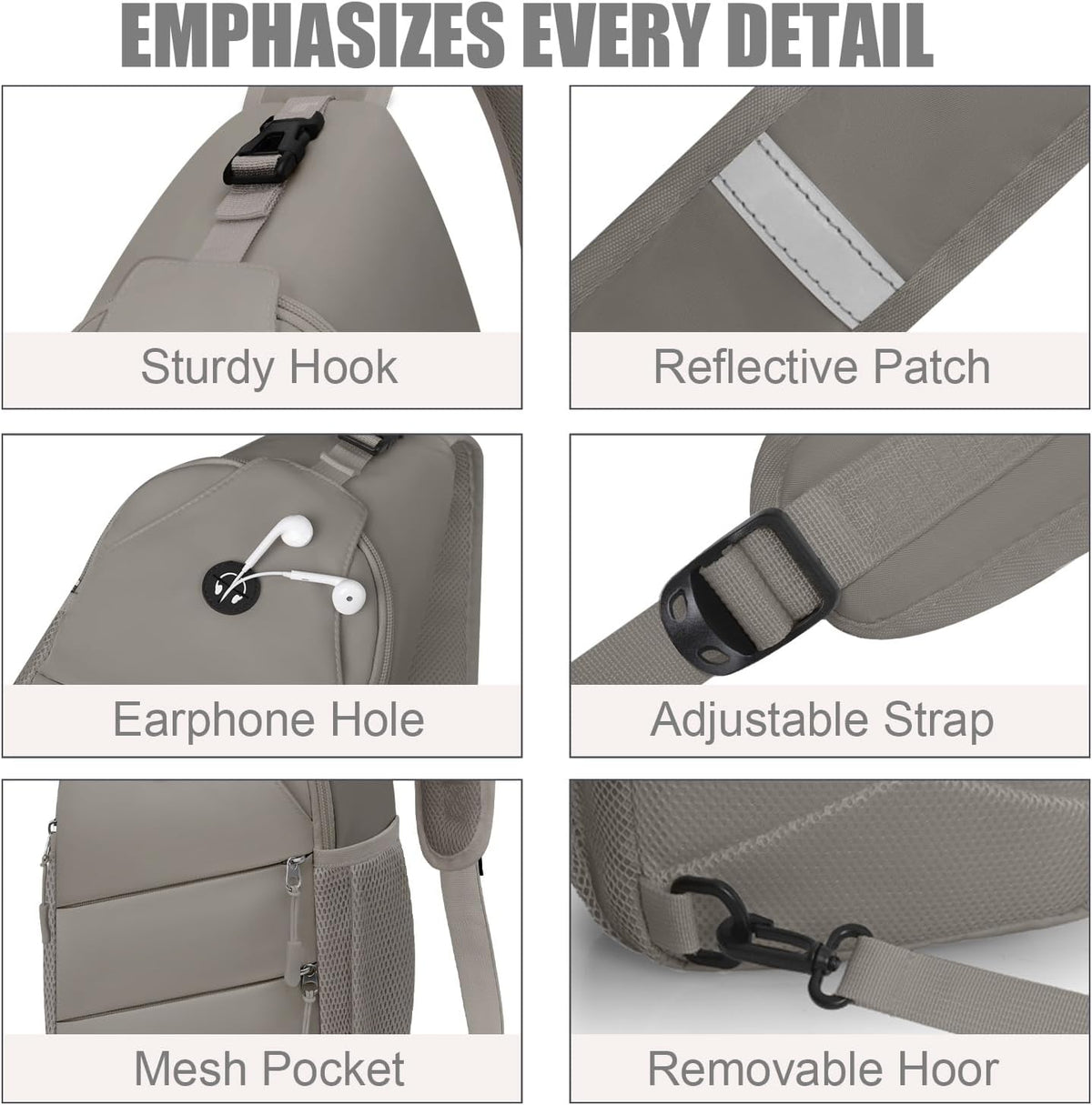 Crossbody Bags for Women Men Trendy Sling Bag Backpack Casual Chest Bag with Convertible Shoulder Strap