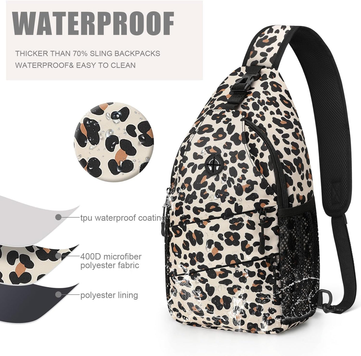 Crossbody Bags for Women Men Trendy Sling Bag Backpack Casual Chest Bag with Convertible Shoulder Strap