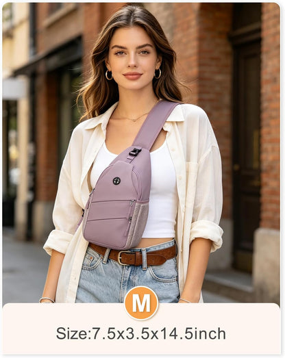 Crossbody Bags for Women Men Trendy Sling Bag Backpack Casual Chest Bag with Convertible Shoulder Strap