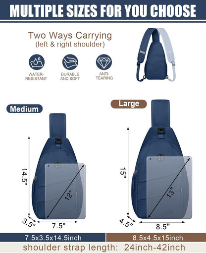 Crossbody Bags for Women Men Trendy Sling Bag Backpack Casual Chest Bag with Convertible Shoulder Strap