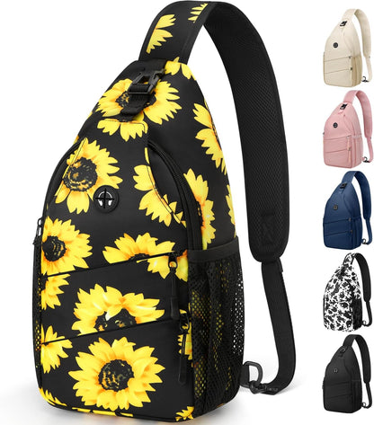 Crossbody Bags for Women Men Trendy Sling Bag Backpack Casual Chest Bag with Convertible Shoulder Strap