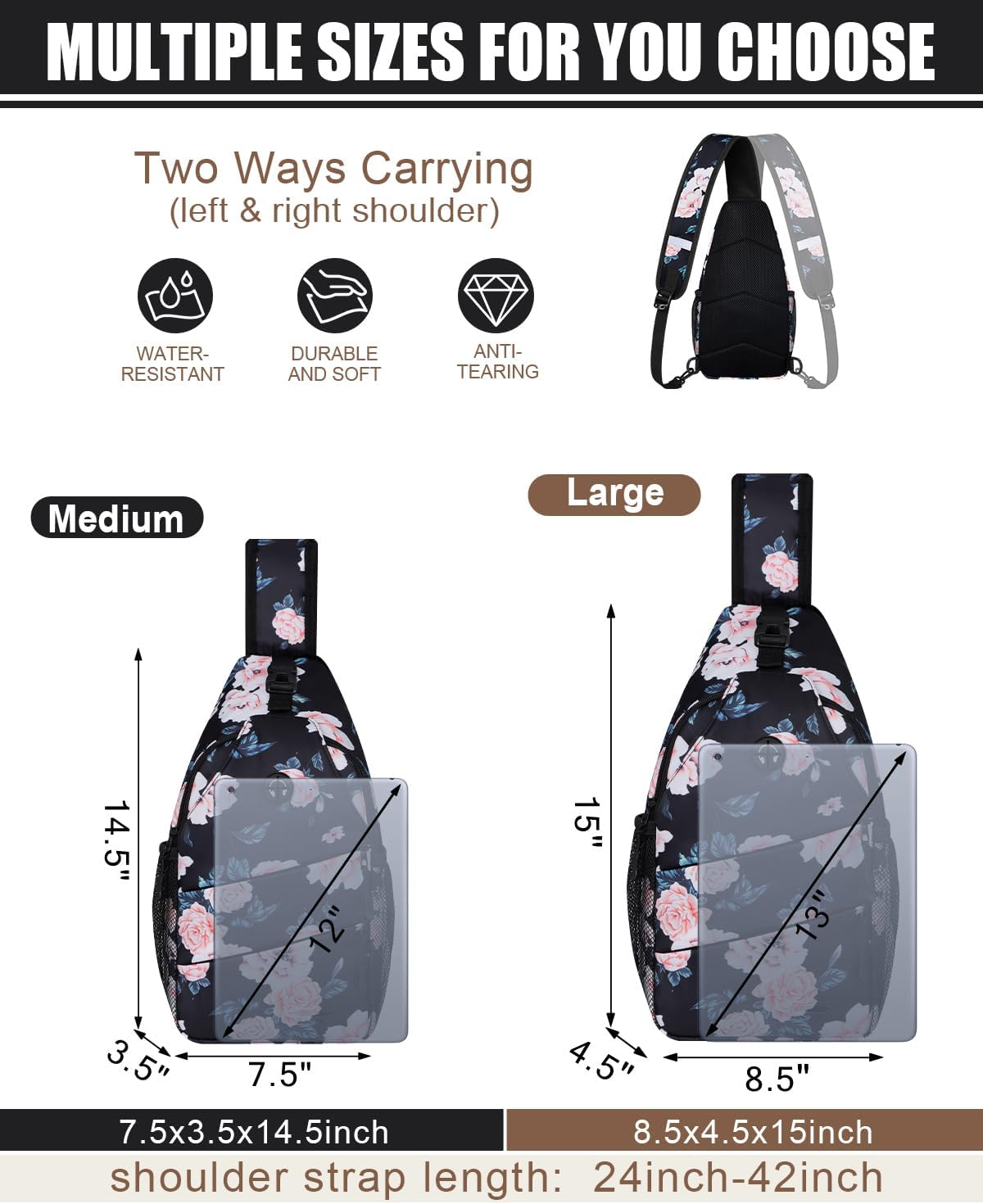 Crossbody Bags for Women Men Trendy Sling Bag Backpack Casual Chest Bag with Convertible Shoulder Strap