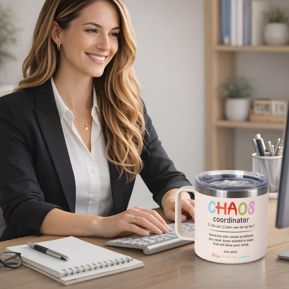 Administrative Professional Day Gifts, 14oz Insulated Coffee Mug with Lid, Administrative Assistant Gifts for Women Men, Thank You Gift For Women, Office Appreciation Stainless Steel Travel Cup
