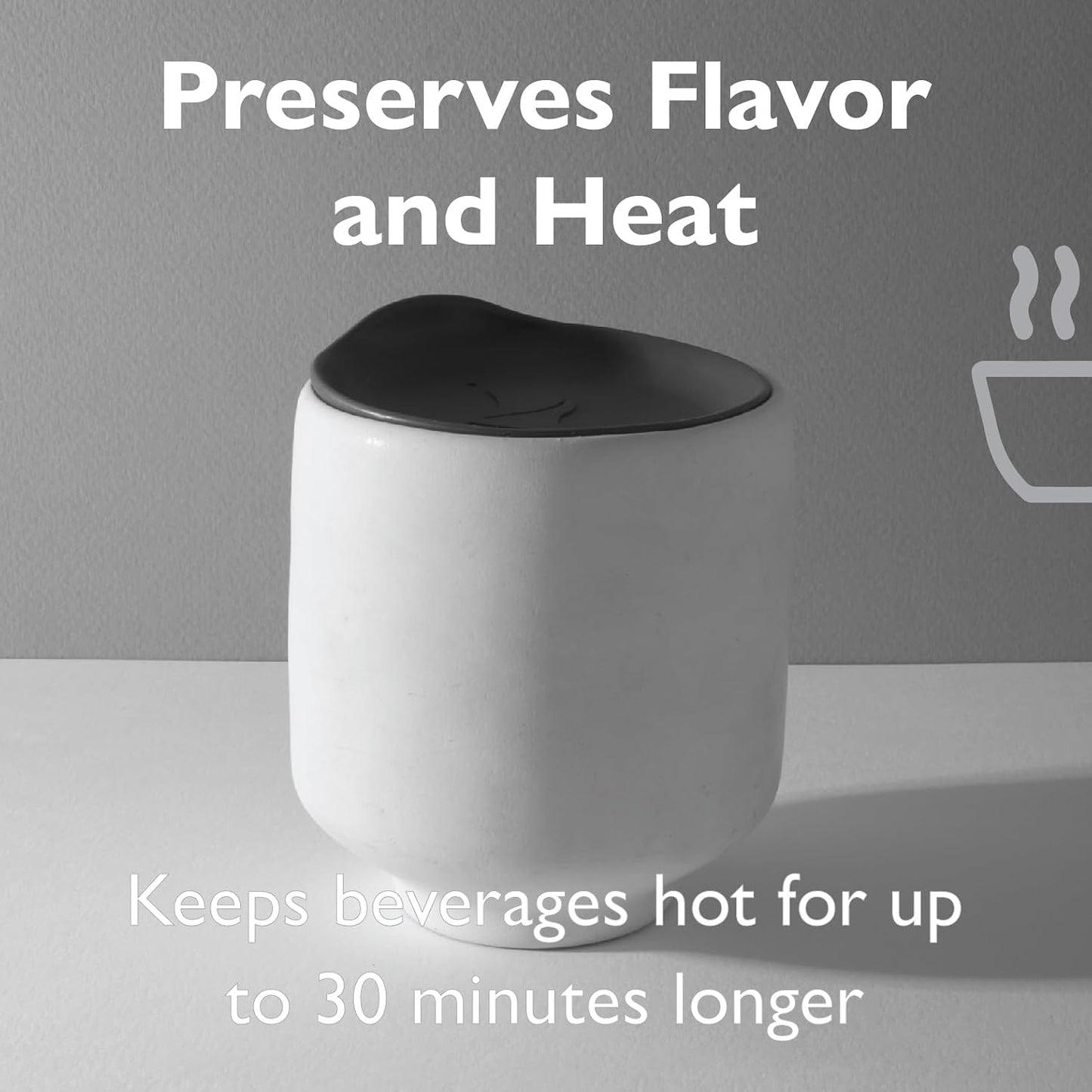 Reusable, Dishwasher-Safe Silicone Lid for Coffee Cups and Mugs | Take Your Favorite Cup/Mug/Tumbler To-Go - This Lid fits drinkware with 3” to 3¼” Inside Diameter - Medium Size, Black