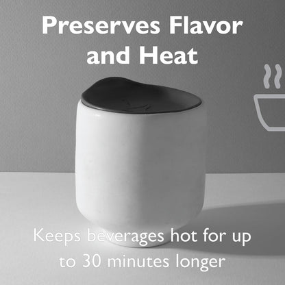 Reusable, Dishwasher-Safe Silicone Lid for Coffee Cups and Mugs | Take Your Favorite Cup/Mug/Tumbler To-Go - This Lid fits drinkware with 3” to 3¼” Inside Diameter - Medium Size, Black