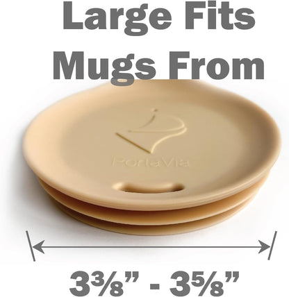 Reusable, Dishwasher-Safe Silicone Lid for Coffee Cups and Mugs | Take Your Favorite Cup/Mug/Tumbler To-Go - This Lid fits drinkware with 3” to 3¼” Inside Diameter - Medium Size, Black