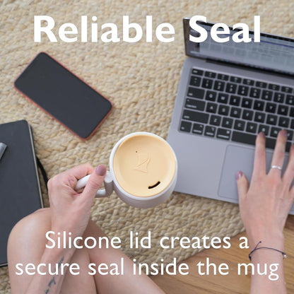 Reusable, Dishwasher-Safe Silicone Lid for Coffee Cups and Mugs | Take Your Favorite Cup/Mug/Tumbler To-Go - This Lid fits drinkware with 3” to 3¼” Inside Diameter - Medium Size, Black