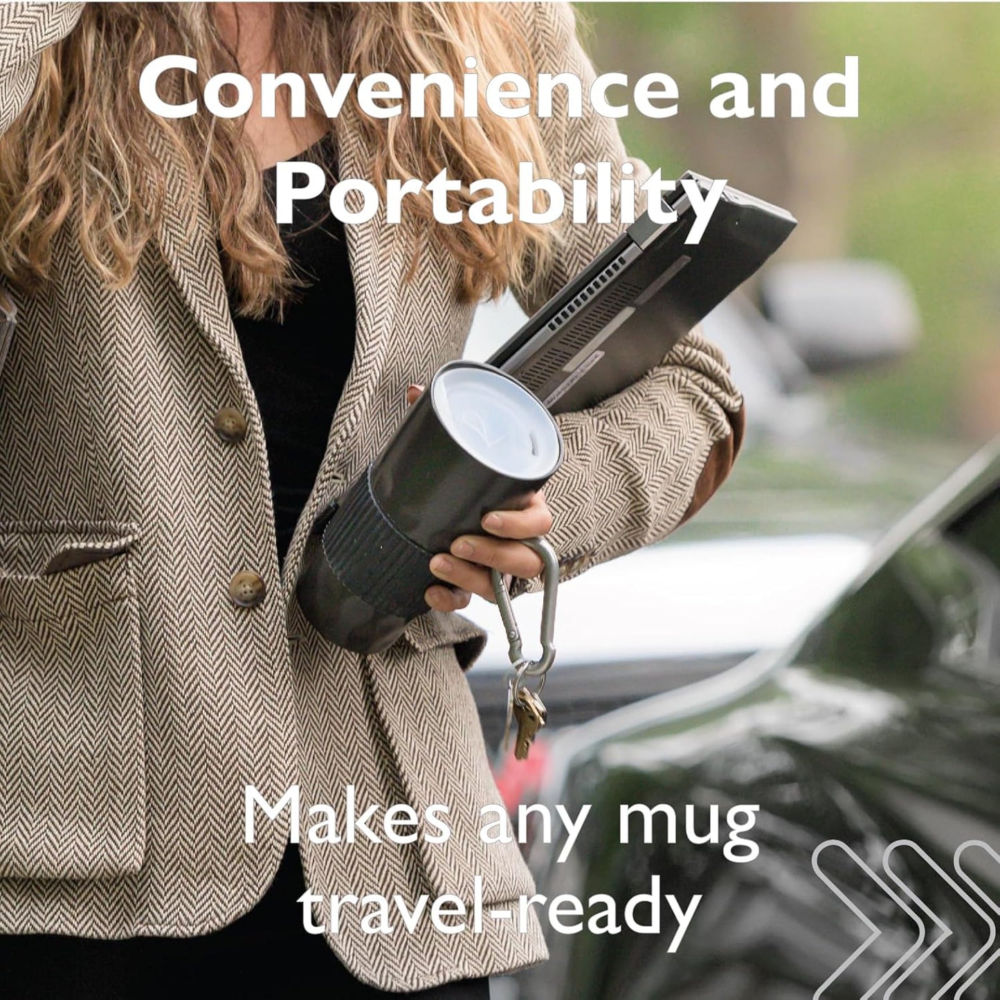 Reusable, Dishwasher-Safe Silicone Lid for Coffee Cups and Mugs | Take Your Favorite Cup/Mug/Tumbler To-Go - This Lid fits drinkware with 3” to 3¼” Inside Diameter - Medium Size, Black