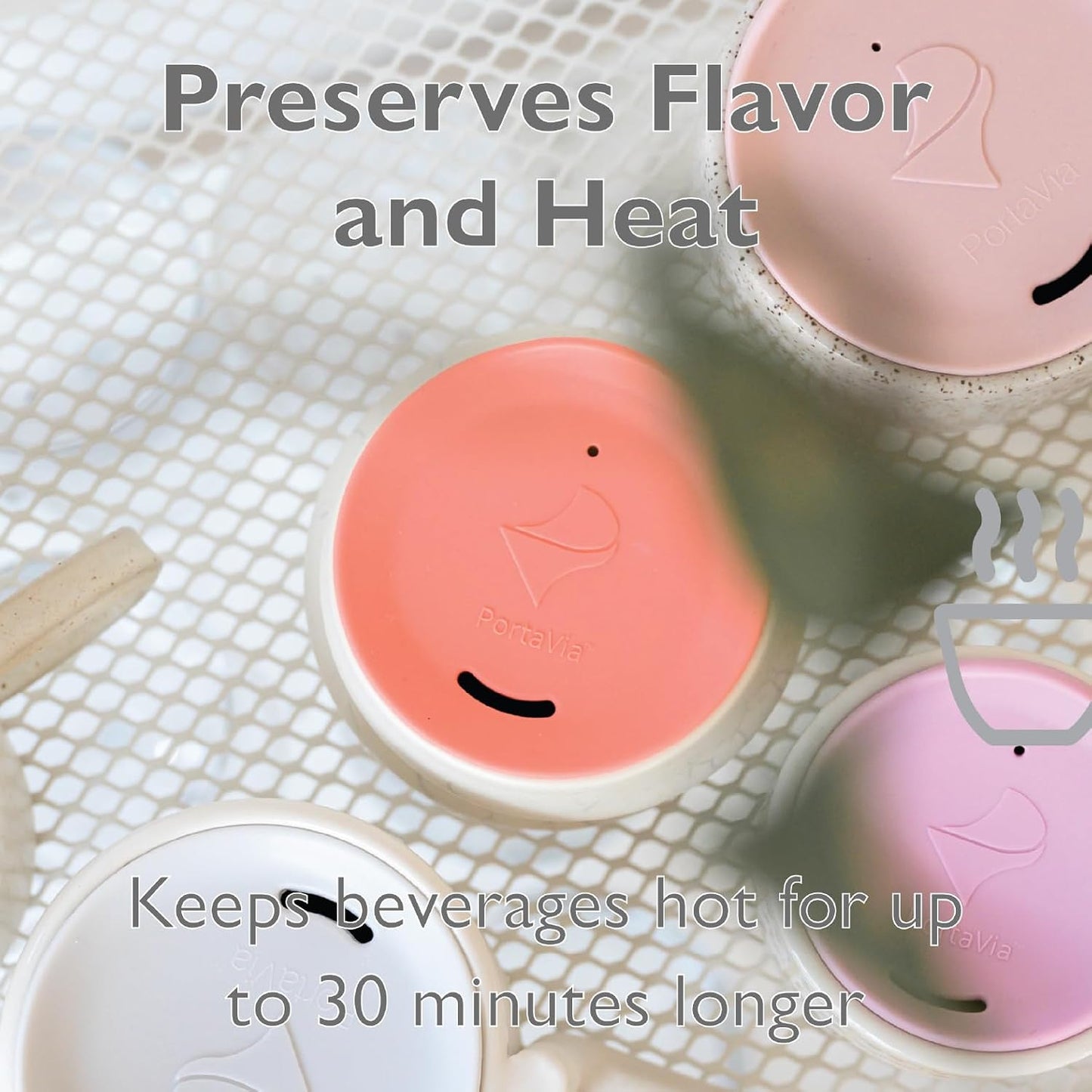 Reusable, Dishwasher-Safe Silicone Lid for Coffee Cups and Mugs | Take Your Favorite Cup/Mug/Tumbler To-Go - This Lid fits drinkware with 3” to 3¼” Inside Diameter - Medium Size, Black