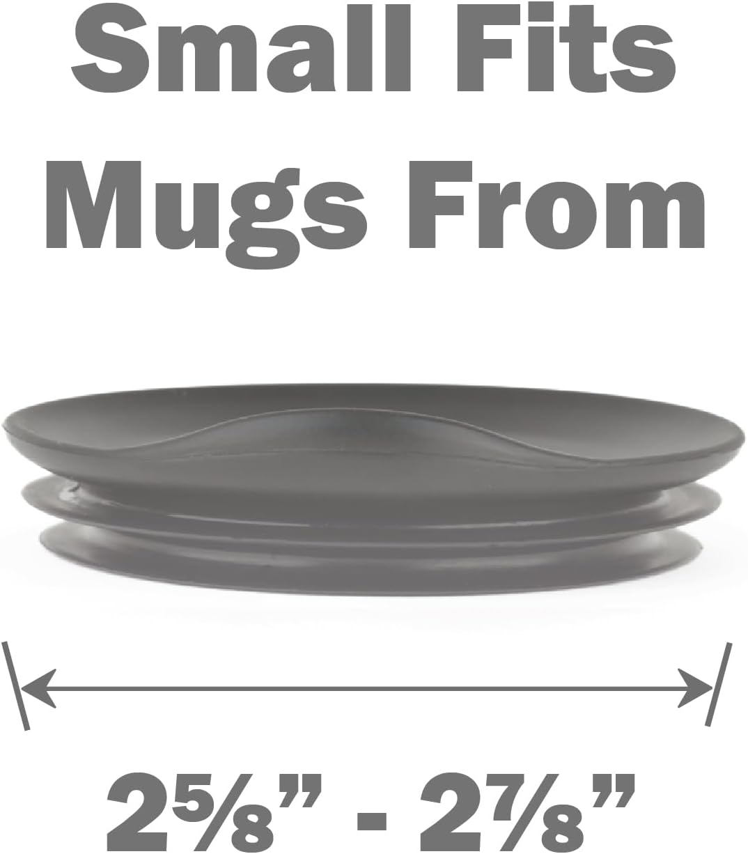 Reusable, Dishwasher-Safe Silicone Lid for Coffee Cups and Mugs | Take Your Favorite Cup/Mug/Tumbler To-Go - This Lid fits drinkware with 3” to 3¼” Inside Diameter - Medium Size, Black