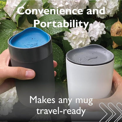 Reusable, Dishwasher-Safe Silicone Lid for Coffee Cups and Mugs | Take Your Favorite Cup/Mug/Tumbler To-Go - This Lid fits drinkware with 3” to 3¼” Inside Diameter - Medium Size, Black