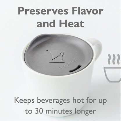 Reusable, Dishwasher-Safe Silicone Lid for Coffee Cups and Mugs | Take Your Favorite Cup/Mug/Tumbler To-Go - This Lid fits drinkware with 3” to 3¼” Inside Diameter - Medium Size, Black