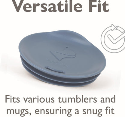Reusable, Dishwasher-Safe Silicone Lid for Coffee Cups and Mugs | Take Your Favorite Cup/Mug/Tumbler To-Go - This Lid fits drinkware with 3” to 3¼” Inside Diameter - Medium Size, Black