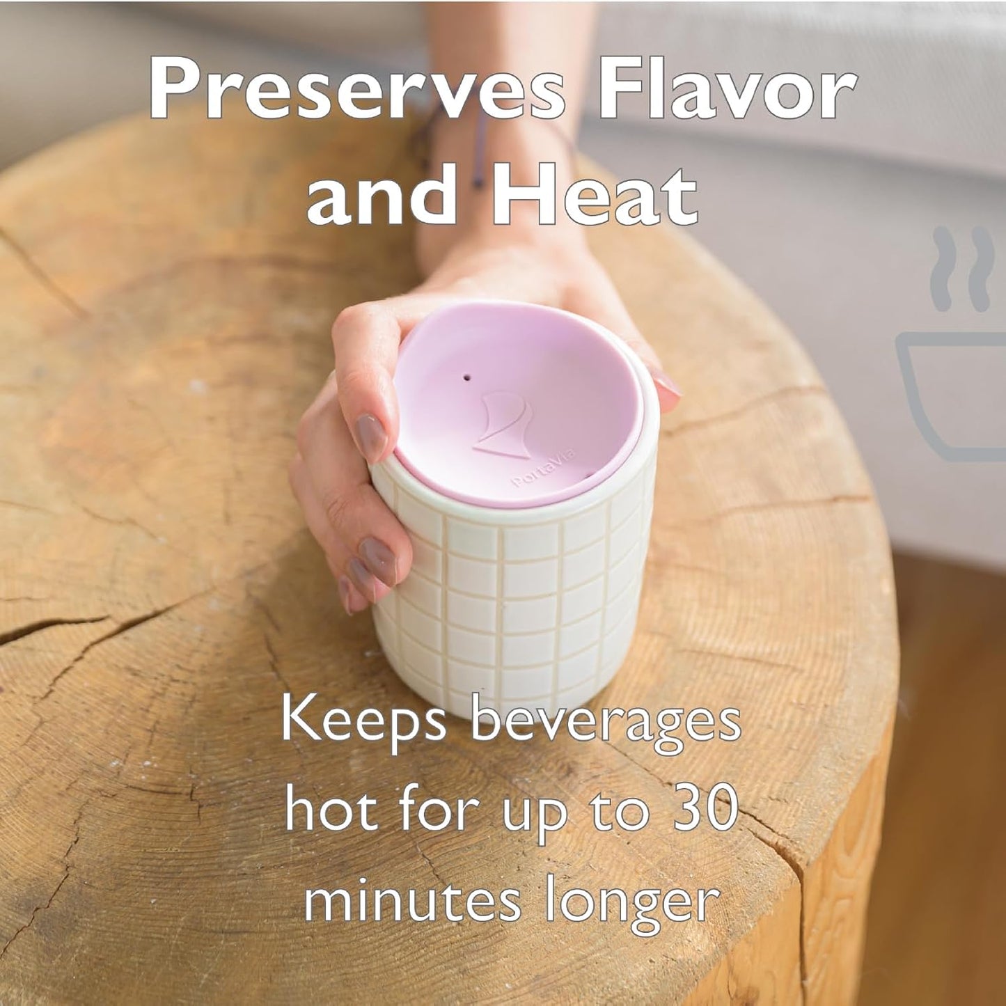 Reusable, Dishwasher-Safe Silicone Lid for Coffee Cups and Mugs | Take Your Favorite Cup/Mug/Tumbler To-Go - This Lid fits drinkware with 3” to 3¼” Inside Diameter - Medium Size, Black