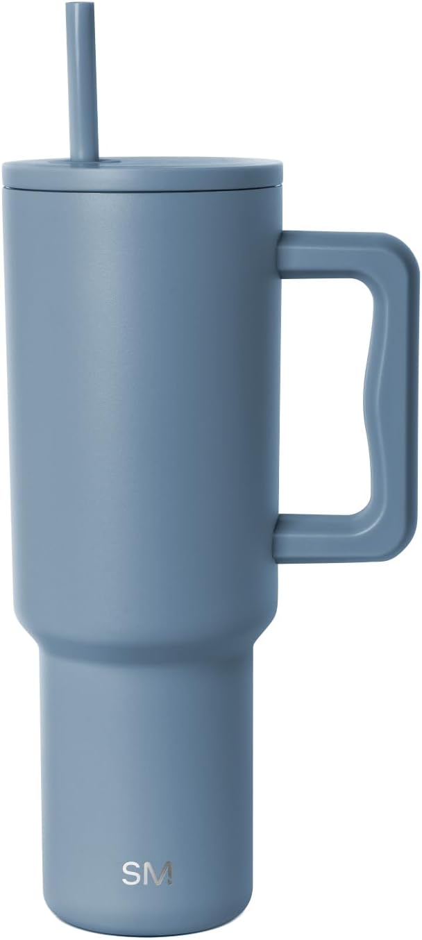 40 oz Trek Tumbler with Handle and Straw Lid | Cup Holder Friendly Insulated Stainless Steel Travel Mug | Slumberland | Trek Tumbler, Travel Mug | Insulated Water Bottle, Cupholder Friendly, Stainless Steel Cup | Slumberland - Colors A