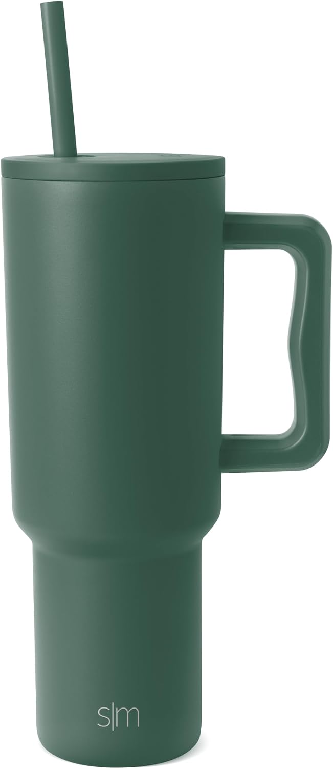 40 oz Trek Tumbler with Handle and Straw Lid | Cup Holder Friendly Insulated Stainless Steel Travel Mug | Slumberland | Trek Tumbler, Travel Mug | Insulated Water Bottle, Cupholder Friendly, Stainless Steel Cup | Slumberland - Colors A