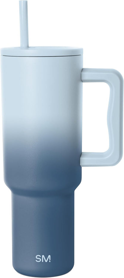 40 oz Trek Tumbler with Handle and Straw Lid | Cup Holder Friendly Insulated Stainless Steel Travel Mug | Slumberland | Trek Tumbler, Travel Mug | Insulated Water Bottle, Cupholder Friendly, Stainless Steel Cup | Slumberland - Colors A