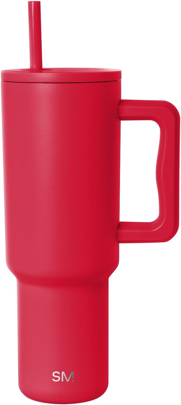 40 oz Trek Tumbler with Handle and Straw Lid | Cup Holder Friendly Insulated Stainless Steel Travel Mug | Slumberland | Trek Tumbler, Travel Mug | Insulated Water Bottle, Cupholder Friendly, Stainless Steel Cup | Slumberland - Colors A