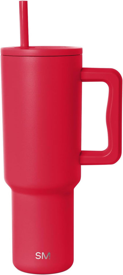 40 oz Trek Tumbler with Handle and Straw Lid | Cup Holder Friendly Insulated Stainless Steel Travel Mug | Slumberland | Trek Tumbler, Travel Mug | Insulated Water Bottle, Cupholder Friendly, Stainless Steel Cup | Slumberland - Colors A