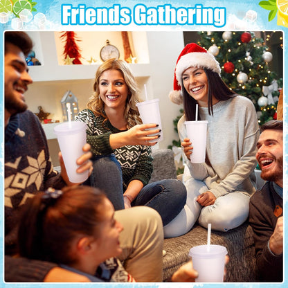 24 Pack Plastic Tumblers with Lids and Straw, Reusable Cups with Lids and Straws Colorful Cups for Cold Drink Iced Coffee, Plastic Tumbler Bulk for Party Birthday Gifts (24 oz, Stylish Colors)