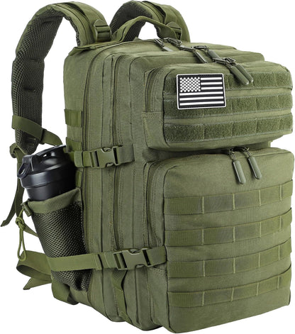 Military Tactical Backpack for Men and Women 45L Army 3 Days Assault Pack Bag Large Rucksack with Molle System Black