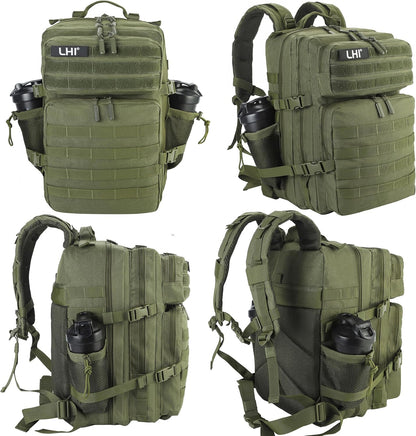 Military Tactical Backpack for Men and Women 45L Army 3 Days Assault Pack Bag Large Rucksack with Molle System Black