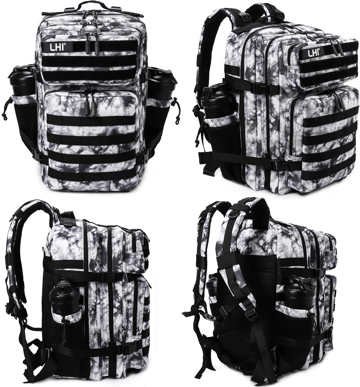 Military Tactical Backpack for Men and Women 45L Army 3 Days Assault Pack Bag Large Rucksack with Molle System Black