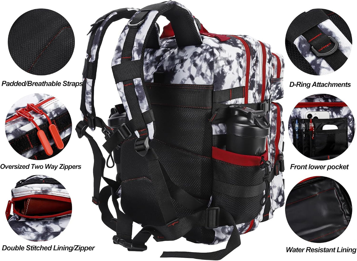 Military Tactical Backpack for Men and Women 45L Army 3 Days Assault Pack Bag Large Rucksack with Molle System Black