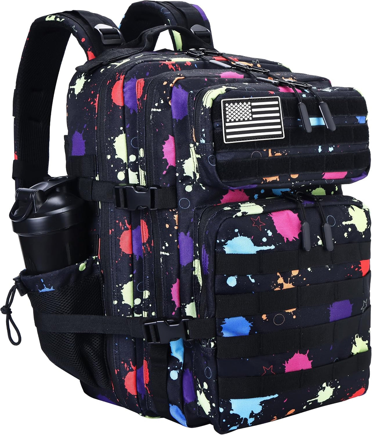 Military Tactical Backpack for Men and Women 45L Army 3 Days Assault Pack Bag Large Rucksack with Molle System Black