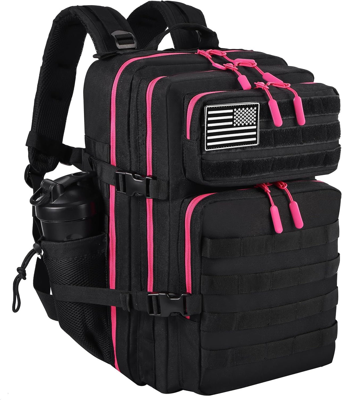 Military Tactical Backpack for Men and Women 45L Army 3 Days Assault Pack Bag Large Rucksack with Molle System Black