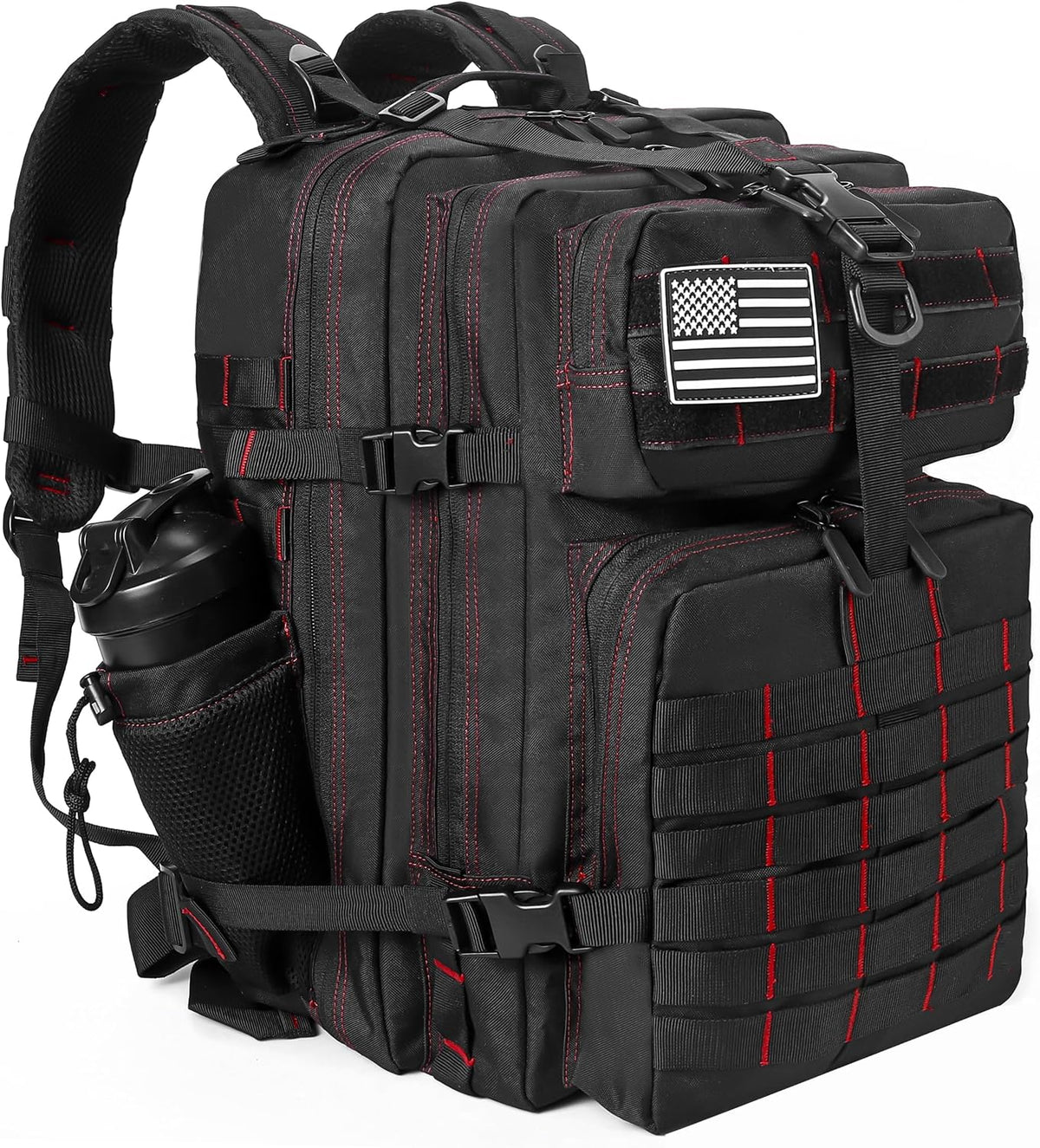Military Tactical Backpack for Men and Women 45L Army 3 Days Assault Pack Bag Large Rucksack with Molle System Black