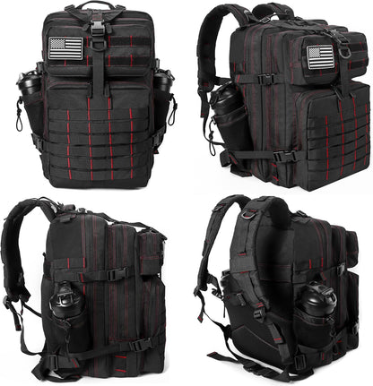 Military Tactical Backpack for Men and Women 45L Army 3 Days Assault Pack Bag Large Rucksack with Molle System Black