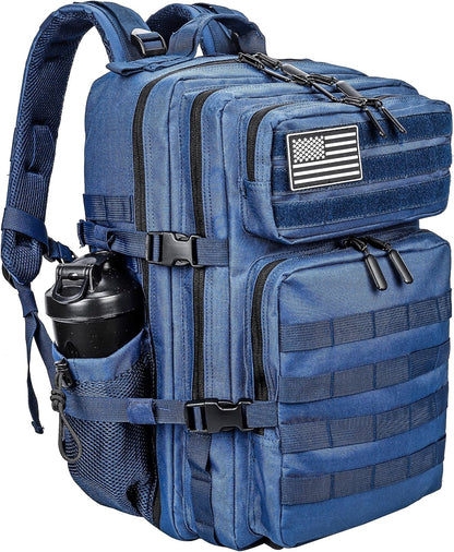 Military Tactical Backpack for Men and Women 45L Army 3 Days Assault Pack Bag Large Rucksack with Molle System Black